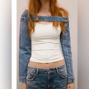 Zara TRF DENIM SLEEVES NEW NWT